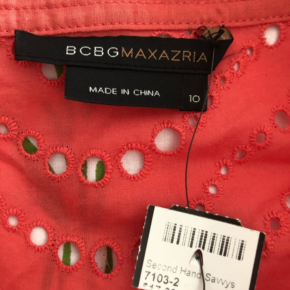 Unworn BCBGMAXAZRIA coral dress in size 10 - Picture 6 of 6